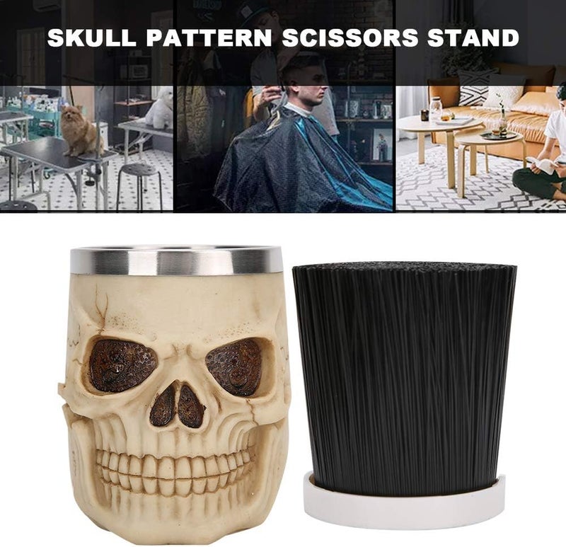 woobles Salon Shear Holder, Retro Skull Pattern Salon Scissors Holder, Portable Barber Stylist Tools Stand, Storage for Hairdressing Combs Scissors Brush Hair Clipper - Image 5